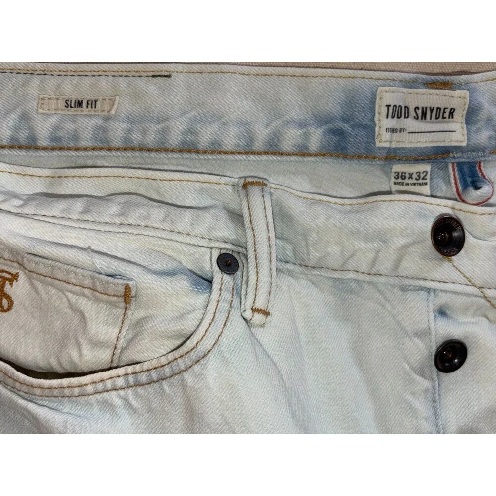 Todd Snyder Selvedge Jeans Mens 36x32 Slim Fit 12.5oz Japanese Denim Light Wash